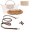 Taschen-Organizer & Schultergurt für Longchamp Mini, Filz Geldbörsen-Organizer mit Mehreren Taschen, No-Punch Längenverstellbarer Schultergurt für Longchamp Mini Kleine Tragetasche (Beige&Braun)
