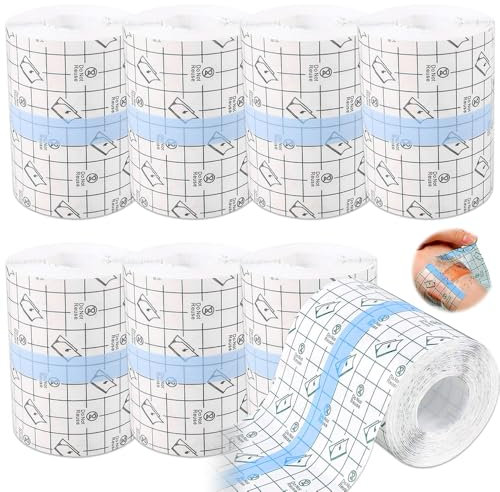 Wasserdicht Transparent Bandage, 10 Rolle 5cm*1m Transparent Bandage, Duschpflaster Wasserfest, Transparenter Folienverband Tattoo Folie Verband Duschpflaster Rolle Fixierpflaster Wasserdicht