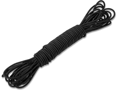 JIYIN Elastisch Faden, 3 mm x 10 m Schwarzes Gummiband Elastisches Nylonband Gummizugband Gummikordel für DIY-Schmuckherstellung Wäscheleinen Camping Schaukeln Anhänger Schnürsenkel