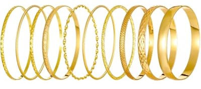 TPZORJX 10pcs Gold Armreif Manschettenarmband Set für Damen, Armband Damen Edelstahl, Geschichtete Stapelbare Offene Justierbare Armreifen, Modische Schmuckgeschenk für Sie