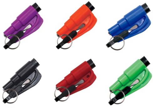 6Pcs Car Window Breaker, Seat Belt Cutter, Window Breaker, Seatbelt Cutter, Window Breaker and Seat Belt Cutter, Life Hammer with Seatbelt Cutter for Land & Underwater Automotive Escape Tool