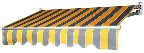 Tela De Repuesto Para Toldo, Lona Recambio Para Toldo Jardín Patio Terraza Balcón Exterior, Toldo De Lona 4x3.5m Cubierta Del Toldo, Vela De Sombra Recambio De Tela Lona(Yellow Gray,3.5x2.5m/12x8ft)