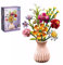 Bouquet de fleurs avec vase, 756 pièces, kit de construction d'orchidées, cadeau pour adultes, femmes, filles, décoration de la maison, fête des mères, Noël