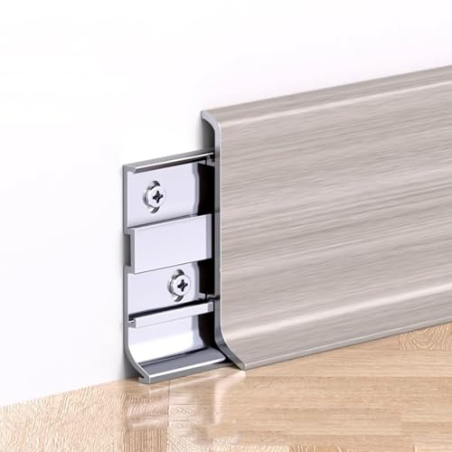 Vielseitige 125 cm Aluminium-Sockelleiste, 4 Stück, Laminat-Bodenkantenstreifen für Wände, Sockelleisten und mehr, langlebig, stilvoll und einfach zu installieren