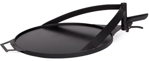 BENE ON FIRE Grillplatte aus Stahl in Schwarz | Rund 7,8 kg, 50 x 50 x 17cm | für BENE ON FIRE Feuerschale Arizona X und Washington X | Grill Draußen | Grillplatz Feuerschalen