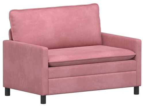 HFXHIJXQ 2-Sitzer Sofa Rosa, Samt Couch 126 cm breit, Modernes Polstersofa mit Metallrahmen, Kompaktes Design für Wohnzimmer, Schlafzimmer und Büro, Samtsofa Rosa