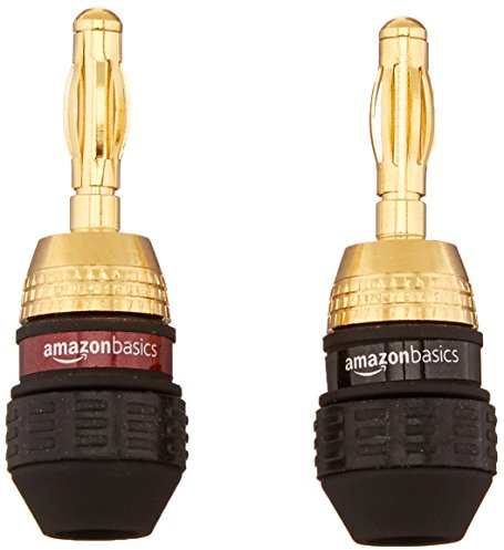 Amazon Basics Bananenstecker Riegel, 12 Paare (24 Stück), Schwarz