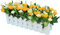 Flikool Carnations Fleurs Artificielles avec Clôture Truqué Plantes Artificielles in Pot Simulation Potted Bonsai Faux Floral Artificiels Balcon Maison Ornements de Décoration - Jaune