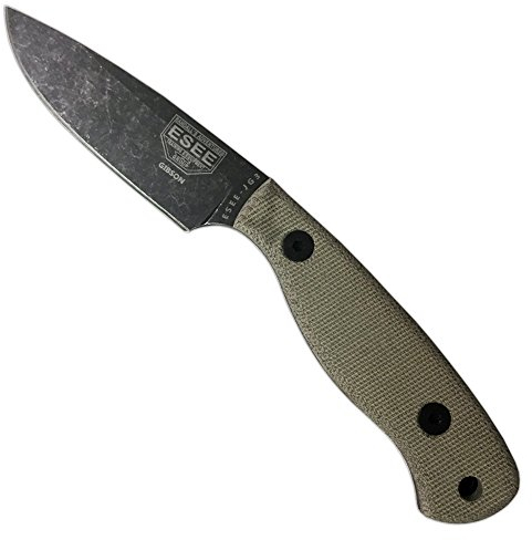 ESEE, Outdoormesser, Camp Lore James Gibson, Klinge: 8,9 cm, Drop Point, Micarta, Jagdmesser, Full Tang, Inklusive Gürtelscheide, Stonewash