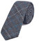 DonDon Herren Krawatte 6 cm Baumwolle grau-blau kariert