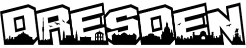 Samunshi® Wandtattoo Dresden Schriftzug Skyline schwarz
