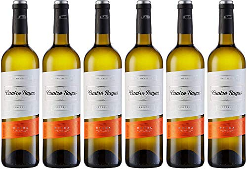 CUATRO RAYAS Vino Blanco Verdejo Vendimia Nocturna D.O. Rueda (6 Botellas x 750ml)