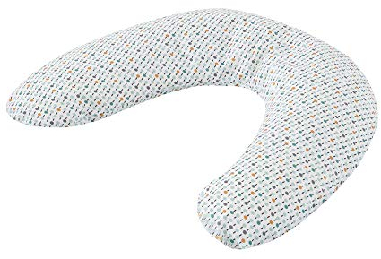 Träumeland T041027 Seiten-Lagerungskissen | Nackenkissen | Babykissen Geo mix - stabilisieren in Seitenlage, zusätzlich ideal als Schlaf- und Reisekissen, mehrfarbig