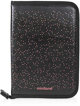 Miniland CAREBOOK DELUXE, Dokumentenmappe für Impfpass des Kindes oder Mutterpass, rose, 8413082893286, schwarz/rosa