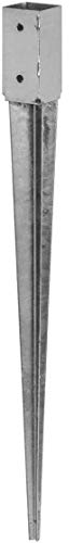 ADGO Support pour poteau de clôture 60 x 60 x 750 mm Acier argenté