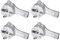 RedStar24 Schutzkontakt-Winkelstecker 250V, 16A, Flachstecker mit Klappgriff & Knickschutz, 8 mm Höhe, für Kabel bis 3x1,5 mm², CEE 7/7, Schuko-Winkelstecker extraflach mit Bügel, 4 Stück, Weiß