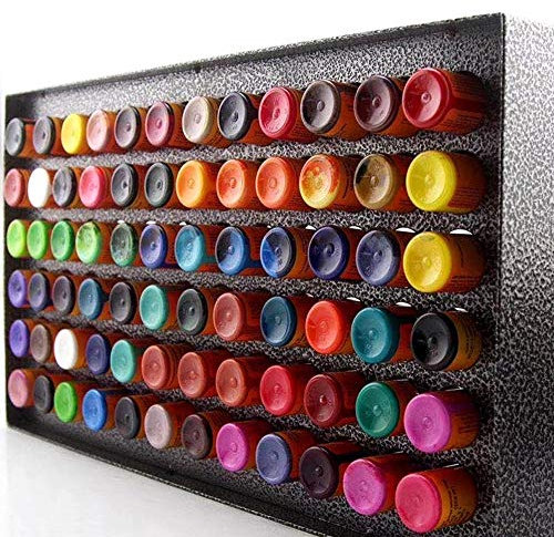 78 Holes Tattoo Pigment Ink Rack, Tattoo Ink Display Holders Support Black Baking Varnish Color Tattoo Ink Rack Shelf Organizer Tattoo Ink Organizer Shelves Tattoo Pigment Container Stand