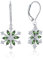 JO WISDOM Ohrringe Schneeflocke Weihnachten Hängend Silber 925 Damen mit 3A Zirkonia Mai Geburtsstein Smaragd Farbe