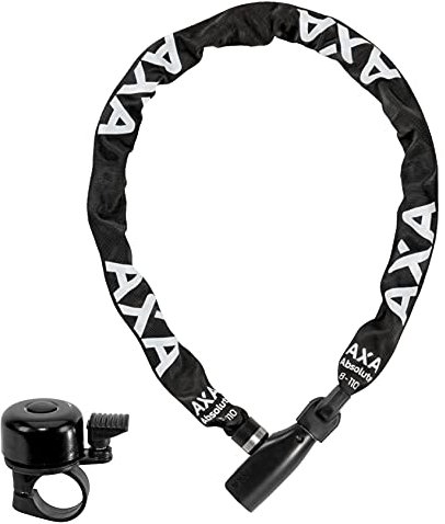 AXA Absolute 8-110 Kettenschloss Ø 8mm - 110 cm länge inkl. 1 x Fahrradklingel