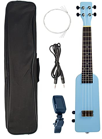 Ukulele 23 Okoume Massivholz Ukulele Bausatz Mit Tragetasche Stimmgerät Anfänger Ukulele (Color : Blue)