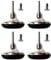 Chrome Feet Bed Legs Glides Castor & Insert for Divan Base Settee Sofa Chairs Wheels, Mushroom Shaped Legs for Beds, Furniture Legs (6)