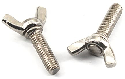 Set di 20 dadi e bulloni a farfalla in acciaio inox 304 M6 con alette e bulloni M6 x 16