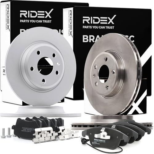 RIDEX Bremsenset Hinten Vorne 314,0 300mm Bremsscheiben und Bremsbeläge für AUDI A4 Avant (8K5, B8) Belüftet