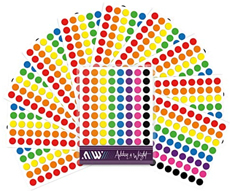 Ashton and Wright - 880 leicht abziehbare Farbcodierungsetiketten – 8 mm Punktaufkleber – hell