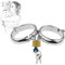 Wnicek Bondage Handschellen SM Metall Handcuffs Handfesseln mit Schloss und Schlüssel Betten Fesseln Sklaven Sexspiel Erotik Fetisch Sexspielzeug für Paare Anfänger (weiblich)