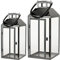 Laterne Gartenlaterne 2 Set Metall Windlicht Laternen Deko Kerzenhalter Kerzenleuchter Kerzenständerr für Innen Außen Outdoor Indoor Wohnzimmer Garten Balkon Gartenbeleuchtung, Schwarz