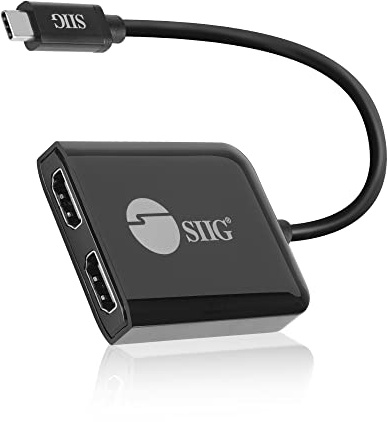 SIIG USB C auf Dual HDMI Adapter, 2 Display MST Video Splitter für Laptop, kompatibel für Windows und ChromeOS, Nicht für macOS (CE-DP0T11-S1)