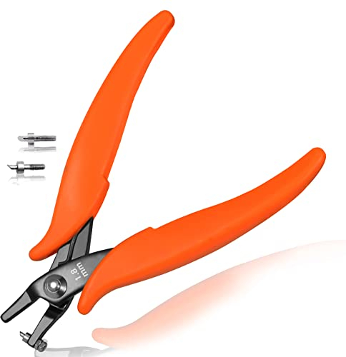 LEONTOOL Foratrici per fori metallici pinze 5.5 punzonatrici per piccoli fori rotondi pinze due spille di ricambio per la fabbricazione di gioielli per creare fori puliti da 1,8 mm