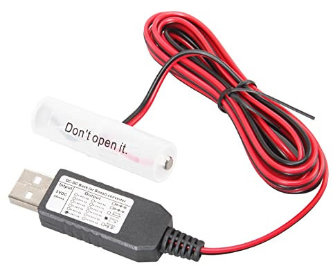 USB AA Battery Eliminator Replace Kit 5V to 1.5V Power Supply Converter 1 AA Connect Cable 78INCH (1AA-1.5V)