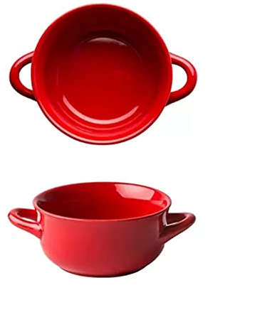 Fuente de Horno Tazón for hornear de doble oreja, freidora de aire, horno de cerámica, plato for hornear, plato for hornear pequeño for el hogar, plato for lasaña de Color sólido, plato hondo Vajilla