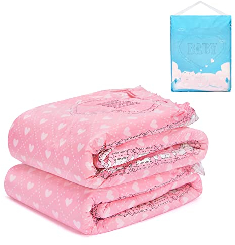 LittleForBig Erwachsenen Gedruckten Windeln 2 Stück - Blushing Baby (Large 36-46)