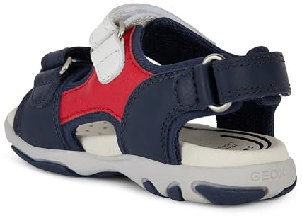 Geox B FLAFFEE Boy Sandal, Navy/RED, 27 EU