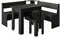 Vicco Eckbankgruppe Roman, Küchentisch, Schwarz, 150 x 150 cm mit Tisch