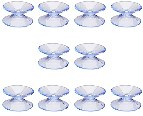 GORGECRAFT 10 Pack Small Suction Cups 20.5Mm Double Sided Suction Cups Hooks Clear Plastic Sucker Pads Pvc Glass Table Bumpers Strong Adhesive Sucker Holders for Window Glass Christmas Lights