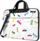 Bunte Libelle Gedruckt Laptop Schulter Tasche Ultra Dünn Laptop Fall Schulter Aktentasche Messenger Bag Für 13 Bis 15,6 Zoll, Schwarz , 15.6 inch