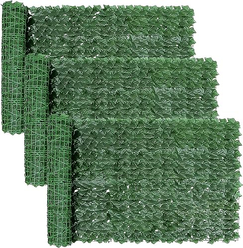 FUOBECIE Künstliche Efeu Garten Sichtschutz, Balkon Sichtschutz Sichtschutz Blätter Efeu Sichtschutz für Gartenhecken Balkon Außendekoration 100 x 300 cm-3er-Pack