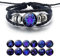 Zodiac Signs Spirit Bracelet, Handmade Woven Multilayer Adjustable 12 Constellation Zodiac PU Leather Bracelets Unisex, Glow in the Dark Zodiac Jewelry Gifts For Women Men (Cancer)