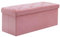 BRIAN & DANY Faltbare Aufbewahrung, Ottomane, Sitzbank, Samt, groß, Ottomane, Aufbewahrungsbox für Wohnzimmer und Schlafzimmer, 110 x 40 x 40 cm - Hot Pink