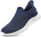 STQ Zapatos Mujer Casual Sin Cordones Non Slip Ligero Malla Transpirable Zapatillas Slip-on para Ancianos Azul Oscuro 39.5 EU/8 US