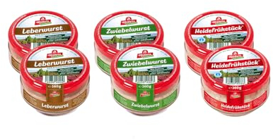 6x Müller’s Original Probierset 2: 2 x Heidefrühstück + 2 x Zwiebelwurst + 2 x Leberwurst