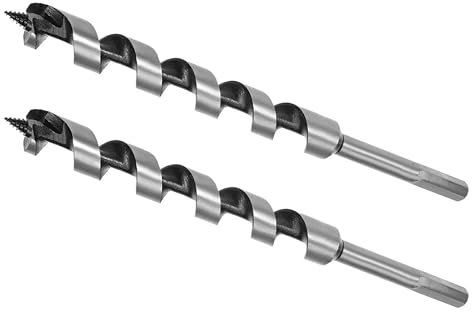 Lot de 2 forets hélicoïdaux de 18 mm x 230 mm pour bois, tige hexagonale de 10,5 mm, foret long pour bois tendre et dur, plastique, caoutchouc, cloison sèche et matériaux composites