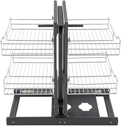 Armadio angolare estraibile cieco, cestino estraibile a 2 ripiani, organizer per armadio da cucina con quattro ripiani per armadio da 80 cm, montaggio inferiore