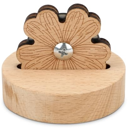 Daisy Thread Cutter, Tabletop Blade Saver Yarn Cutter with Anti-Slip Stand Wooden Rotary Thread Cutting Tool Sewing Seam Supplies Quilting Notions