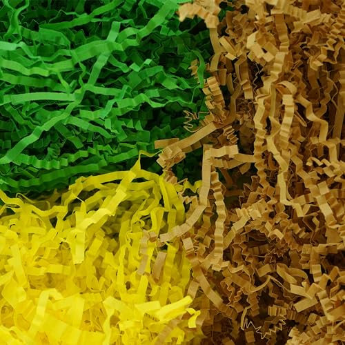 1 x Zufällige Farbe Oster-Papiergras 50 g, Happy Easter Basket Filler Stuffers, geschreddertes Papier für Geschenkkorbbox, Osterdekorationen Home Craft Supplies