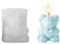 3D-Rosenbär-Kerzenform, 1 x niedliche Herz-Bär-Kerzenform zur Kerzenherstellung, Epoxid-Gussform, Fondant, Seife, für handgefertigte Geschenke, Bastelarbeiten, Ornamente, Heimdekoration