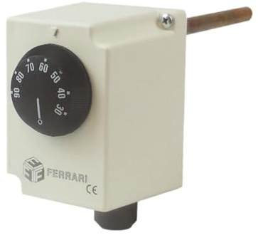 Termostato regolabile ad immersione t.0+90°c attacco 1/2x100